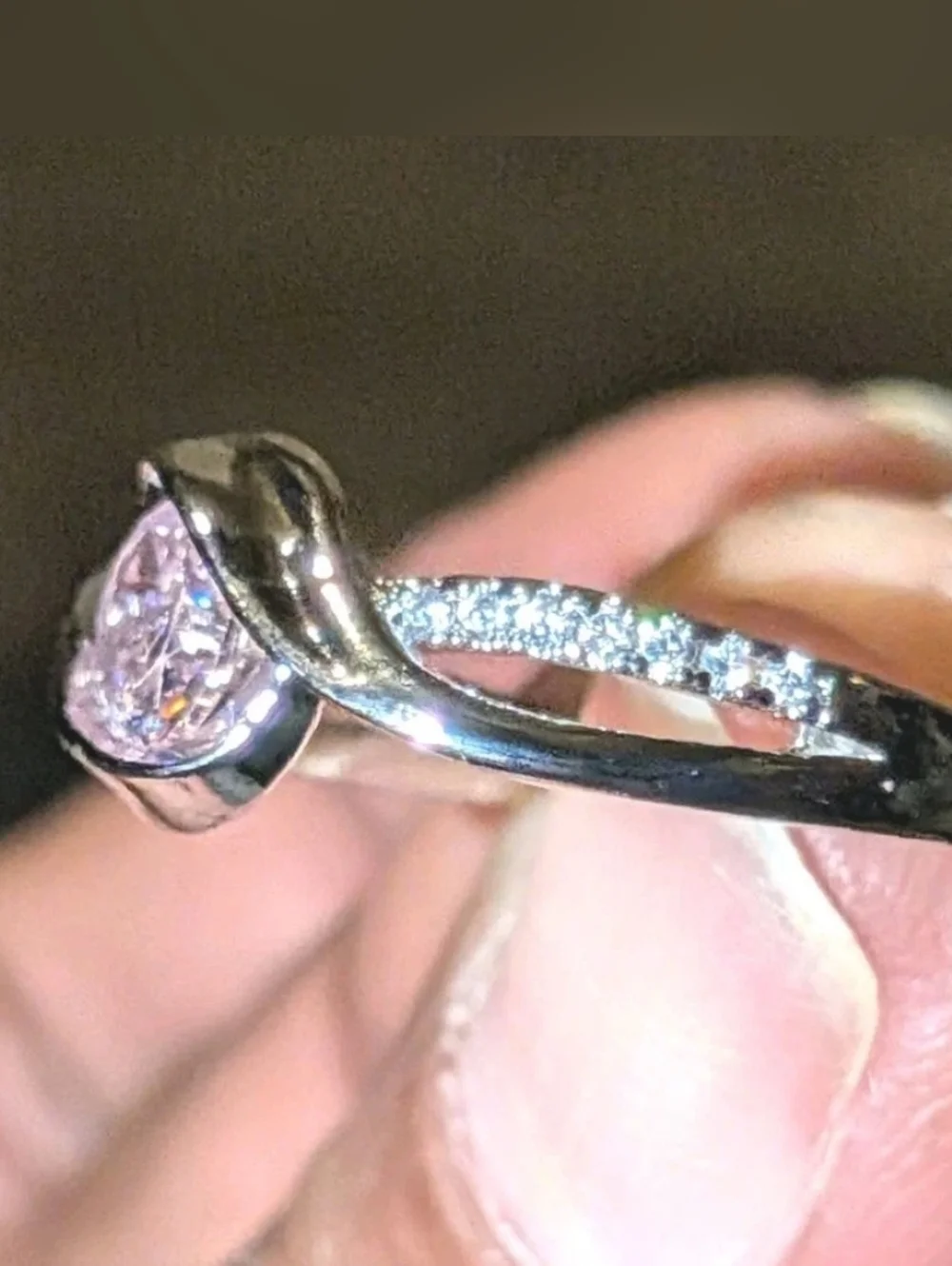 2Ct Round Cut Lab Created Pink Sapphire Minimalist Ring 14K White Gold Plated